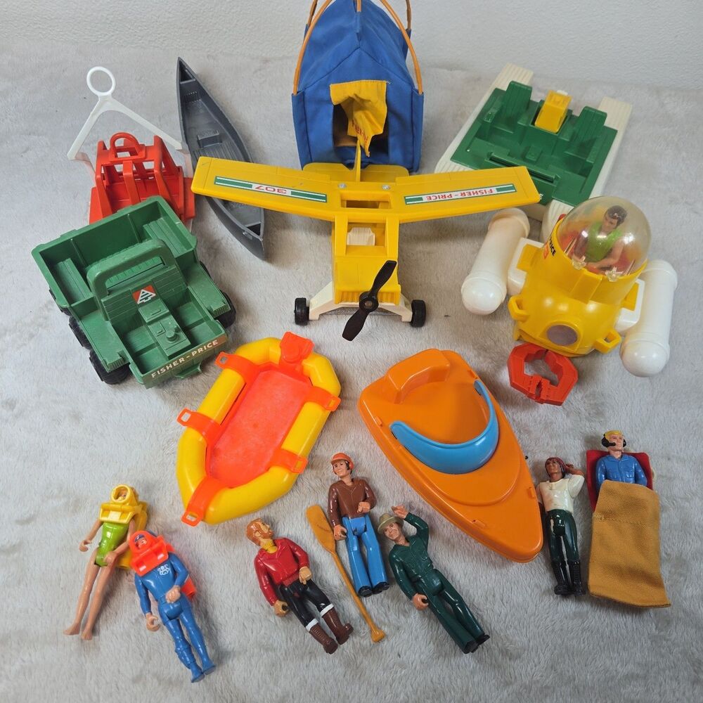 Big Lot Of Vintage Fisher Price 70’s Adventure Series Toys.